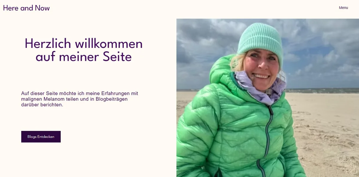 Ein Printscreen der Website von Verena Serena. Sie ist mit Jacke auf dem Foto zu sehen.